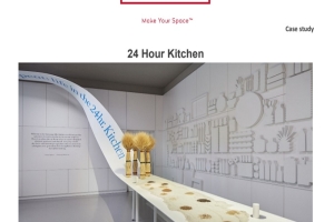 Dự án thiết kế quầy dài 60m “24 Hour Kitchen” bằng đá nhân tạo Corian