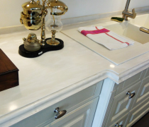 PROJECT: Mặt bàn bếp solid surface màu Corian PEARL - RL 822