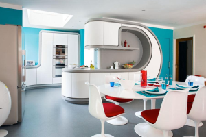 Không gian phòng bếp đá nhân tạo solid surface sang trọng