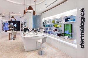 Đá nhân tạo Solid Surface Corian ốp công trình cửa hàng Dermalogica mới của Limeblue Ltd