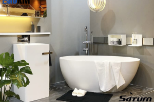 Phòng tắm như khách sạn 5 sao với bồn tắm freestanding