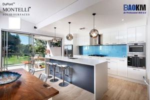Mẫu đảo bếp kết hợp quầy bar bếp sang trọng