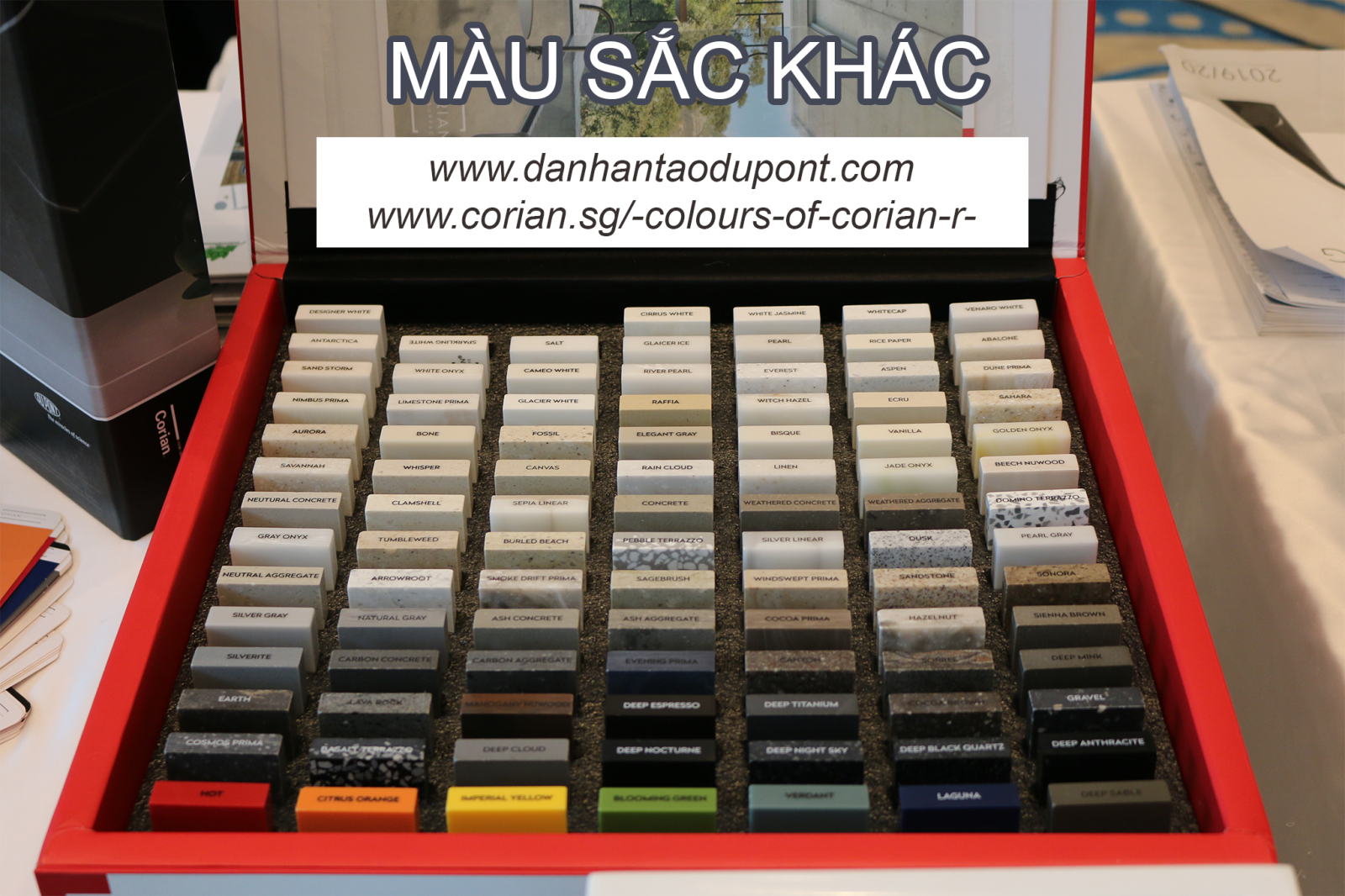 bảng màu đá solid surface