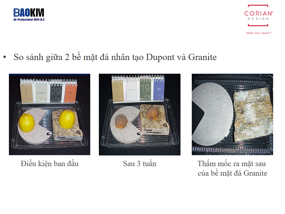 đá làm mặt bếp không thấm