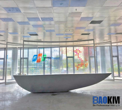 quầy lễ tân đá solid surface