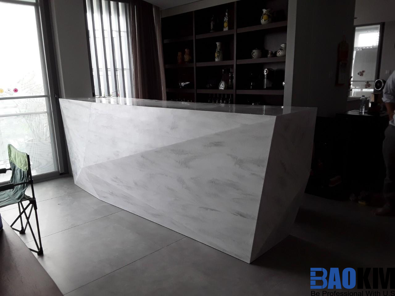 Đá Solid Surface màu trắng vân mây